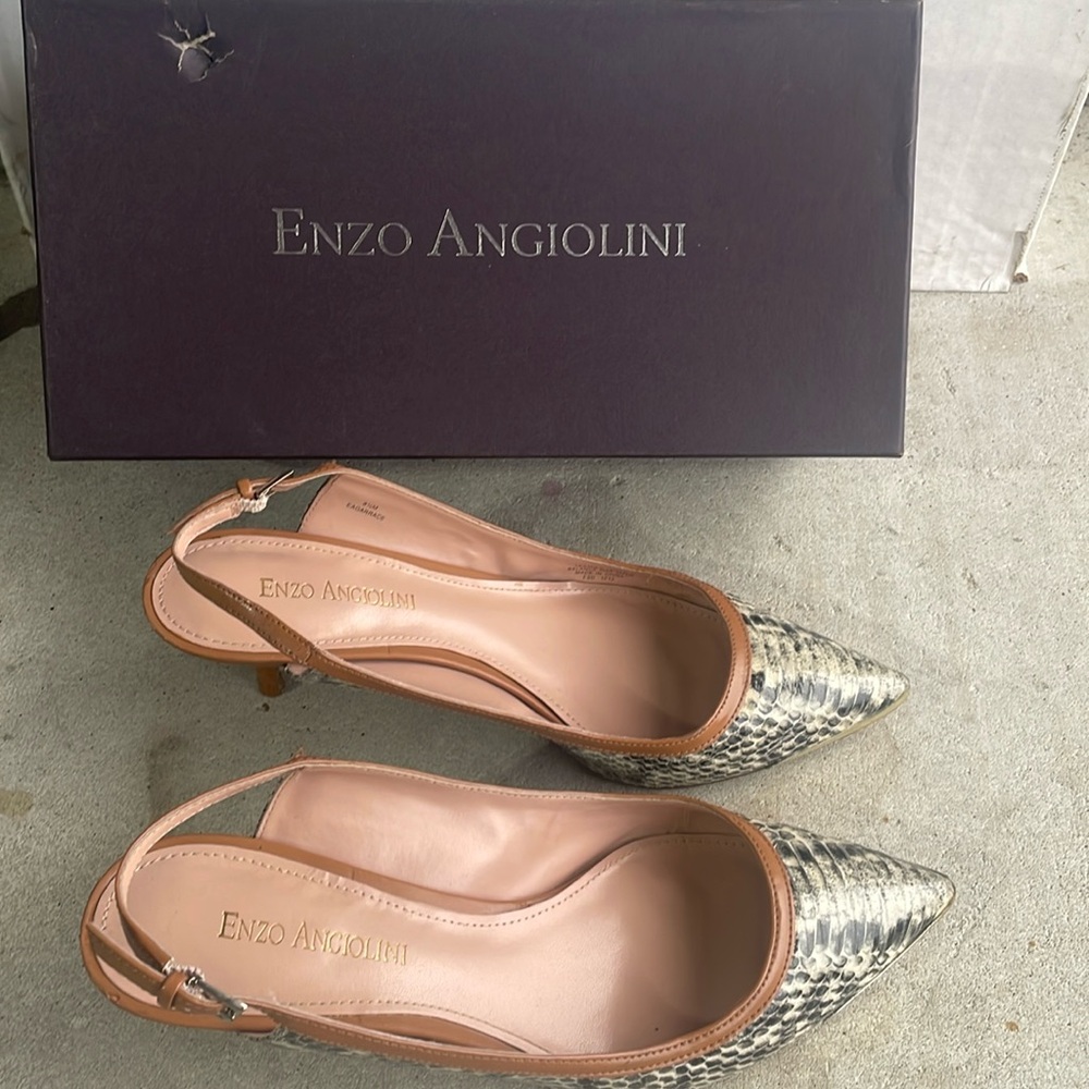 Enzo Angiolini Sling-back Kitten Heels